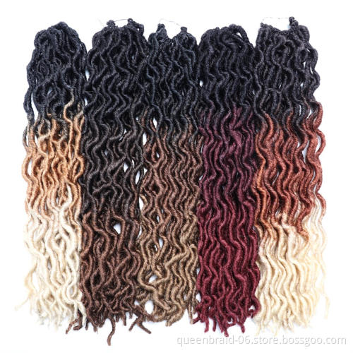 Gypsy Synthetic Locs Crochet Hair 18'' Ombre Synthetic Braiding Hair Wavy Dreadlocks Crochet Braids Curly Wavy Crochet Braids